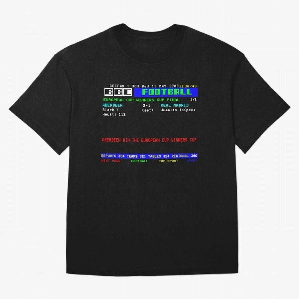 Aberdeen Cup Winners Cup Final 1983 CEEFAX Oversized T-Shirt Celebrate Soccer Greatness during Match Day Hype around FIFA World Cup 2026 USA Canada Mexico, Cristiano Ronaldo, Haaland and CR7, Brazil, Worldwide Fan Energy, Dramatic Goals, Stadium