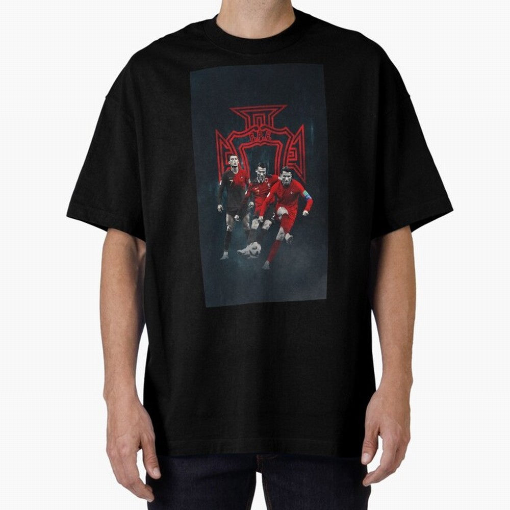 Art CR7 Wallpaper Oversized T-Shirt Celebrate Unforgettable Nights in Match Day Hype around FIFA World Cup 2026 Group Stage, Haaland, Spain, Global Supporter Spirit, Legendary Goals, National Colors and Tournament Celebration; Perfect for People