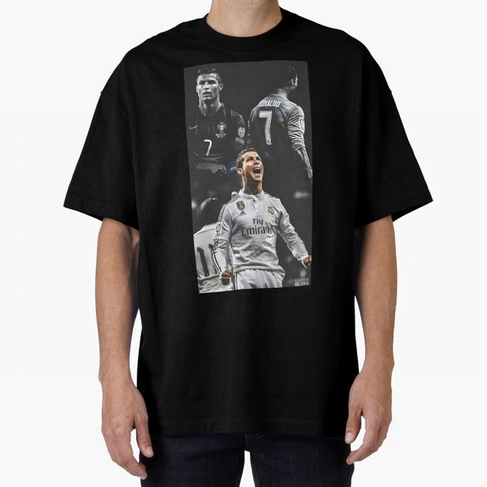 Cristiano Ronaldo CR7 Football Art Poster Oversized T-Shirt Support the Legends of the FIFA World Cup 2026 Group Stage Journey through CR7 Highlights, England, France and Netherlands Pride, Championship Spirit, Famous Goals, Roaring Crowds and