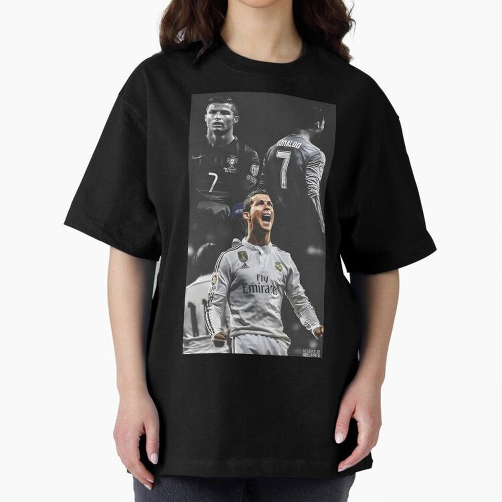 Cristiano Ronaldo CR7 Football Art Poster Oversized T-Shirt Support the Legends of the FIFA World Cup 2026 Group Stage Journey through CR7 Highlights, England, France and Netherlands Pride, Championship Spirit, Famous Goals, Roaring Crowds and