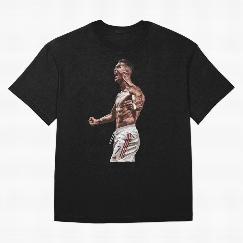 Cristiano Ronaldo - Celebration - CR7 - Black Oversized T-Shirt Celebrate Fan Favorites in Global Football Passion for FIFA World Cup 2026 Group Stage, Filled with Messi, CR7 and Mbappe, Spain, Goal Celebration Energy, Supporter Heritage, Football