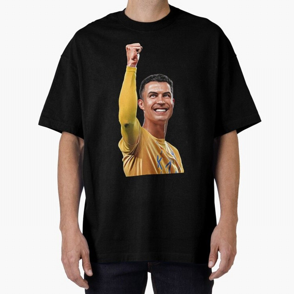 Cristiano Ronaldo - CR 7 Celebration Oversized T-Shirt Represent Global Football Passion for FIFA World Cup 2026, Capturing Messi and Cristiano Ronaldo, Netherlands, Worldwide Fan Energy, Dramatic Goals, Stadium Lights and Championship