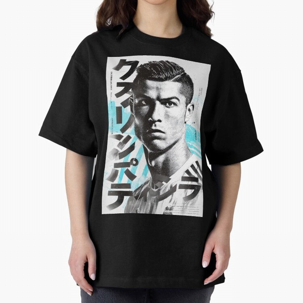 Cristiano Japanese Poster Oversized T-Shirt Bring Stadium Energy to Global Football Passion for FIFA World Cup 2026 USA Canada Mexico, Highlighting Messi, Neymar and Mbappe, Spain and Netherlands, Match Day Excitement, Supporter Culture, Golden