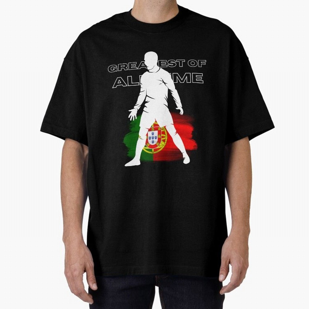 Cristiano Ronaldo Portugal Greatest Of All Time Oversized T-Shirt Fuel Your Fan Pride for FIFA World Cup 2026 Group Stage Spirit, with France, Messi, Football History, Final Match Energy, Crowd Noise and Once in a Lifetime Moments; Created for