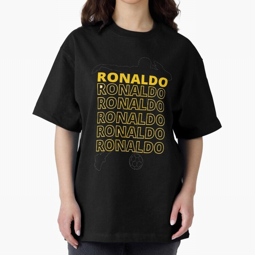 Ronaldo Oversized T-Shirt Relive Match Day Hype around FIFA World Cup 2026 USA Canada Mexico, Cristiano Ronaldo, Haaland and CR7, England and Germany, Sports Nostalgia, International Competition, Famous Players and Unforgettable Victories; Ideal