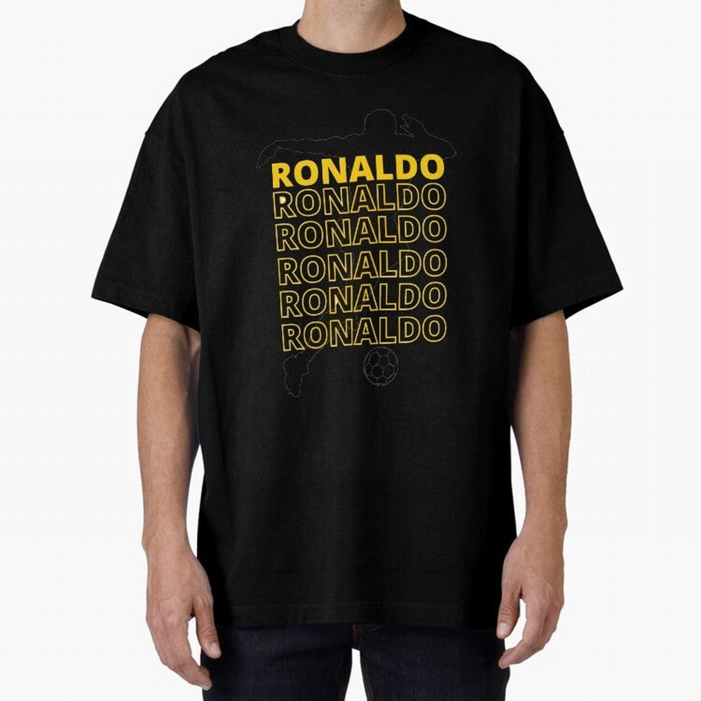 Ronaldo Oversized T-Shirt Relive Match Day Hype around FIFA World Cup 2026 USA Canada Mexico, Cristiano Ronaldo, Haaland and CR7, England and Germany, Sports Nostalgia, International Competition, Famous Players and Unforgettable Victories; Ideal