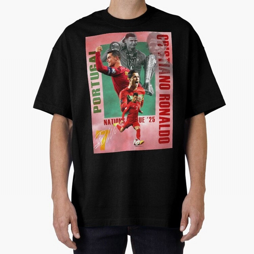 Cristiano Ronaldo Portugal Football Legend Oversized T-Shirt Show Your Tournament Heart for Global Football Passion for FIFA World Cup 2026 Group Stage, Driven by Haaland, France, Goal Celebration Energy, Supporter Heritage, Football Icons and