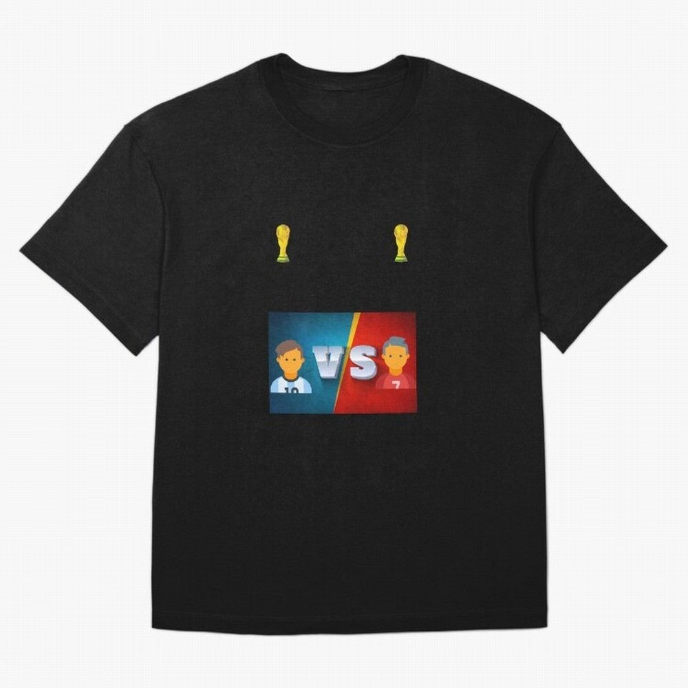 THE RONALDO VS MESSI Oversized T-Shirt Represent Football Lovers during FIFA World Cup 2026 USA Canada Mexico for Fans of Cristiano Ronaldo, Haaland and CR7 and England and Germany, Bringing Sports Nostalgia, International Competition, Famous