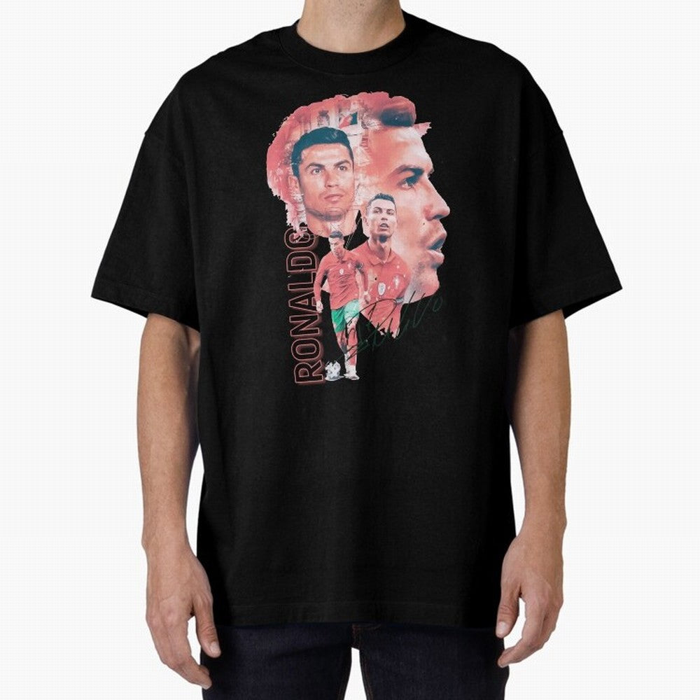 Cristiano Ronaldo Design Oversized T-Shirt Bring a Vintage Feel to FIFA World Cup 2026 USA Canada Mexico with Mbappe and Neymar, Germany Energy, Classic Soccer Heritage, Championship Pressure, Fan Loyalty and International Pride; Perfect for Fans,
