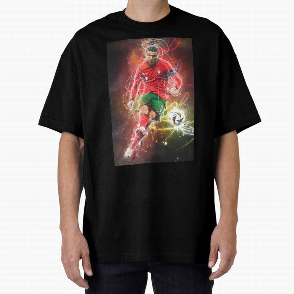 Cristiano Ronaldo Oversized T-Shirt Capture Match Day Hype around FIFA World Cup 2026, Messi, CR7 and Mbappe, England, France and Netherlands, Tournament Hype, Historic Matchups, Family Viewing Parties and Global Sports Pride; Perfect for
