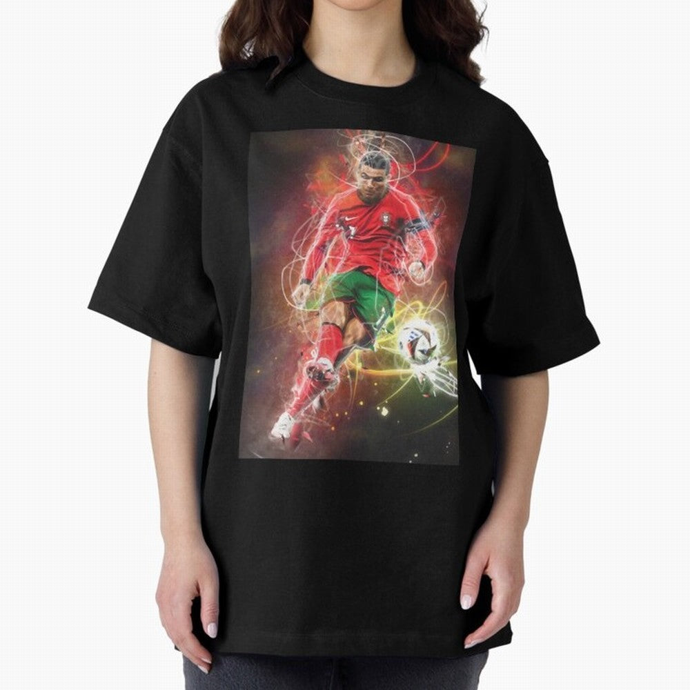 Cristiano Ronaldo Oversized T-Shirt Capture Match Day Hype around FIFA World Cup 2026, Messi, CR7 and Mbappe, England, France and Netherlands, Tournament Hype, Historic Matchups, Family Viewing Parties and Global Sports Pride; Perfect for