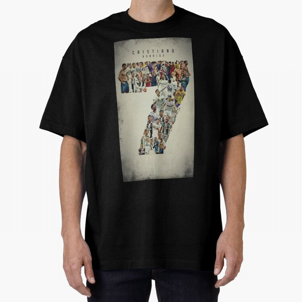 Cristiano Ronaldo Oversized T-Shirt Share the FIFA World Cup 2026 Journey through Mbappe Highlights, Portugal Pride, Tournament Hype, Historic Matchups, Family Viewing Parties and Global Sports Pride; Ideal for Fans Who Follow Messi, Cristiano