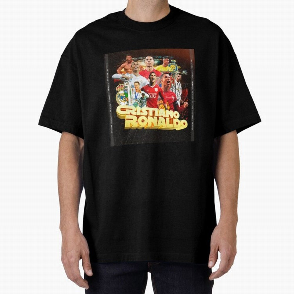Cristiano Ronaldo Best of Career Oversized T-Shirt Follow the Final Road of FIFA World Cup 2026 for Fans of Mbappe and Argentina, France and Brazil, Bringing Sports Nostalgia, International Competition, Famous Players and Unforgettable Victories;