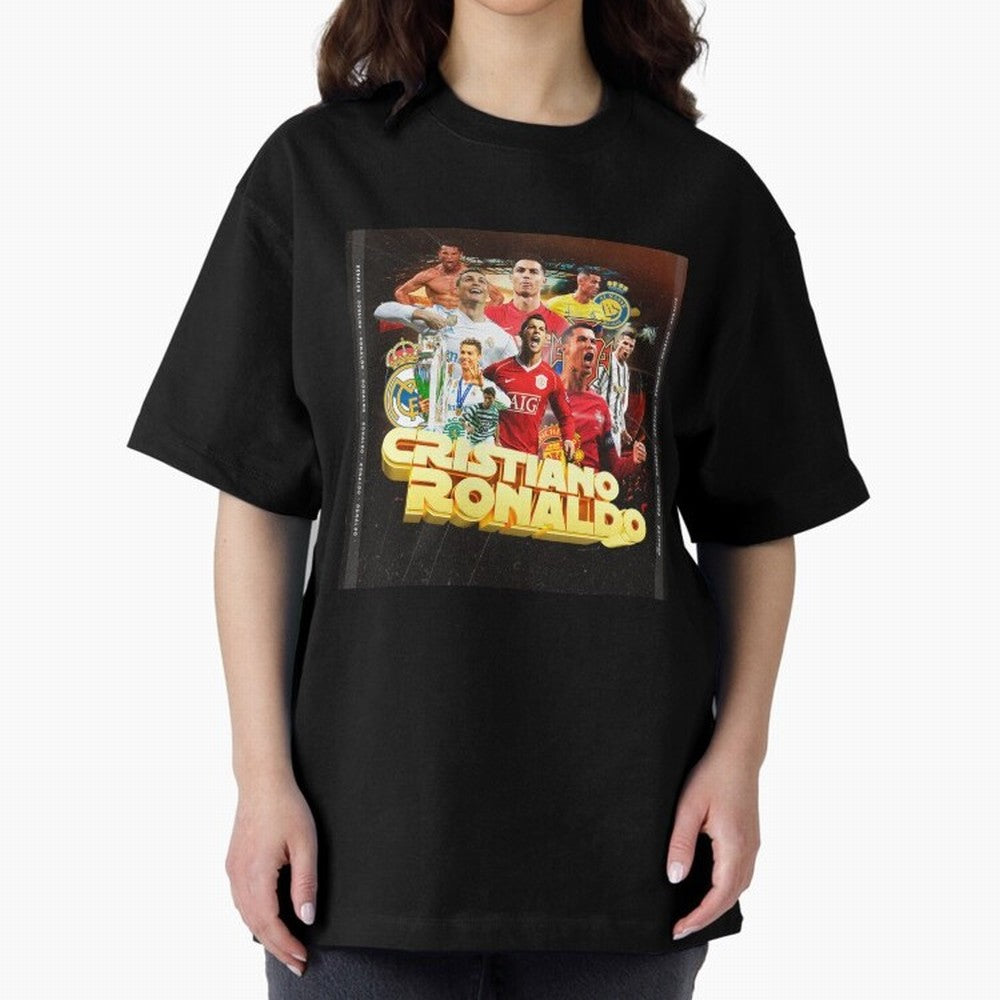 Cristiano Ronaldo Best of Career Oversized T-Shirt Follow the Final Road of FIFA World Cup 2026 for Fans of Mbappe and Argentina, France and Brazil, Bringing Sports Nostalgia, International Competition, Famous Players and Unforgettable Victories;