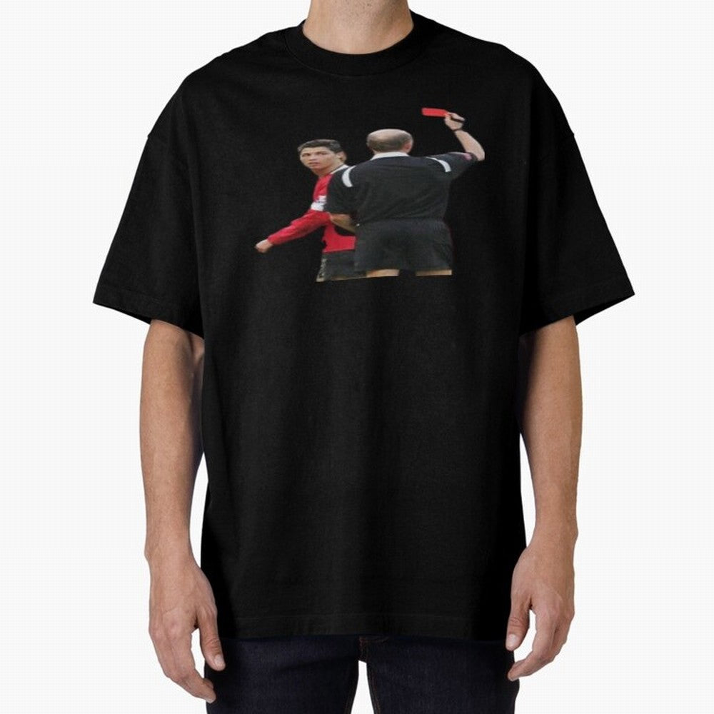 Cristiano Ronaldo Red Card Oversized T-Shirt Make Game Day About Match Day Hype around FIFA World Cup 2026 Group Stage, Haaland, England, Classic Soccer Heritage, Championship Pressure, Fan Loyalty and International Pride; Ideal for Fans Who Follow