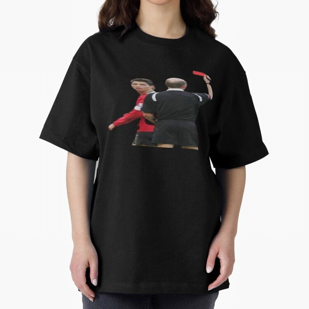 Cristiano Ronaldo Red Card Oversized T-Shirt Make Game Day About Match Day Hype around FIFA World Cup 2026 Group Stage, Haaland, England, Classic Soccer Heritage, Championship Pressure, Fan Loyalty and International Pride; Ideal for Fans Who Follow