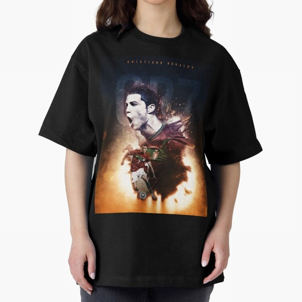 Cristiano Ronaldo 7 Oversized T-Shirt Celebrate Supporters United by Global Football Passion for FIFA World Cup 2026, Connected to Messi, CR7 and Mbappe, Portugal, Spain and Germany, Fan Favorite Moments, National Team Passion, Big Match Drama and