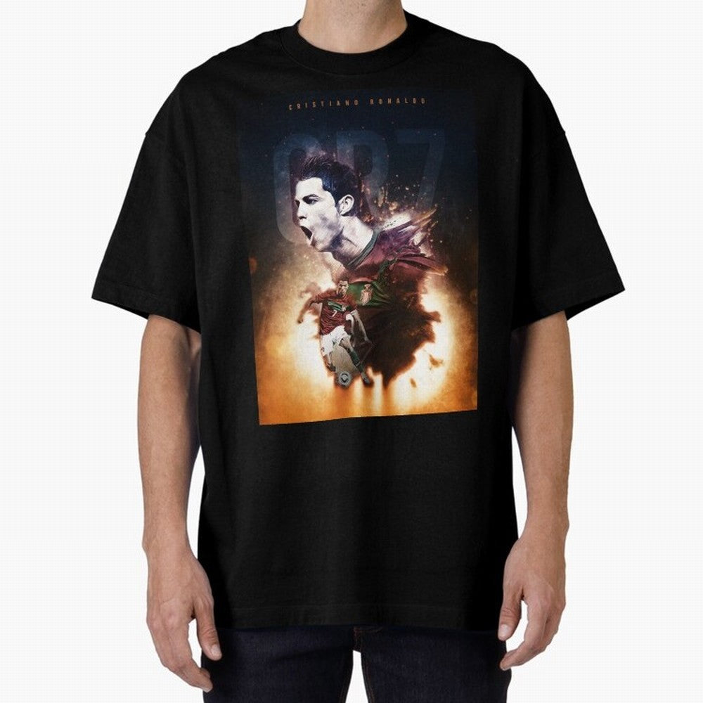 Cristiano Ronaldo 7 Oversized T-Shirt Celebrate Supporters United by Global Football Passion for FIFA World Cup 2026, Connected to Messi, CR7 and Mbappe, Portugal, Spain and Germany, Fan Favorite Moments, National Team Passion, Big Match Drama and