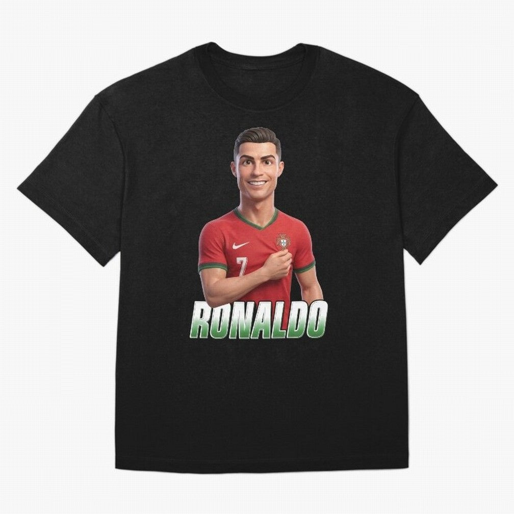 Ronaldo Oversized T-Shirt Show Your Tournament Heart for FIFA World Cup 2026 USA Canada Mexico for Fans of CR7 and Messi and France and Portugal, Bringing Stadium Chants, National Pride, Trophy Dreams and Unforgettable Football Memories; Ideal for