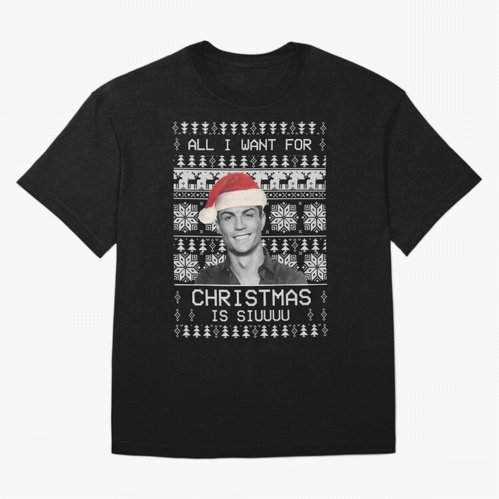 cristiano ronaldo siuuu funny christmas sweater Oversized T-Shirt Celebrate Unforgettable Nights in FIFA World Cup 2026 for Fans of CR7 and Brazil, Portugal and Argentina, Bringing Game Day Rituals, Football Legends, Country Pride and the Road to