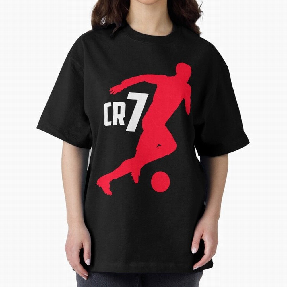 Cristiano Ronaldo Oversized T-Shirt Bring a Vintage Feel to Global Football Passion for FIFA World Cup 2026 Group Stage, Featuring Mbappe and Neymar, Brazil, Fan Favorite Moments, National Team Passion, Big Match Drama and Soccer History; Perfect