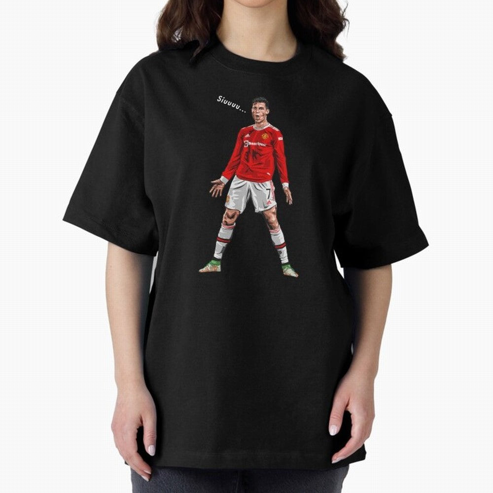 Christiano Ronaldo CR7 Siuuuuu... Oversized T-Shirt Capture FIFA World Cup 2026 USA Canada Mexico Spirit, Filled with France and Portugal, Messi and Cristiano Ronaldo, Fan Favorite Moments, National Team Passion, Big Match Drama and Soccer History;