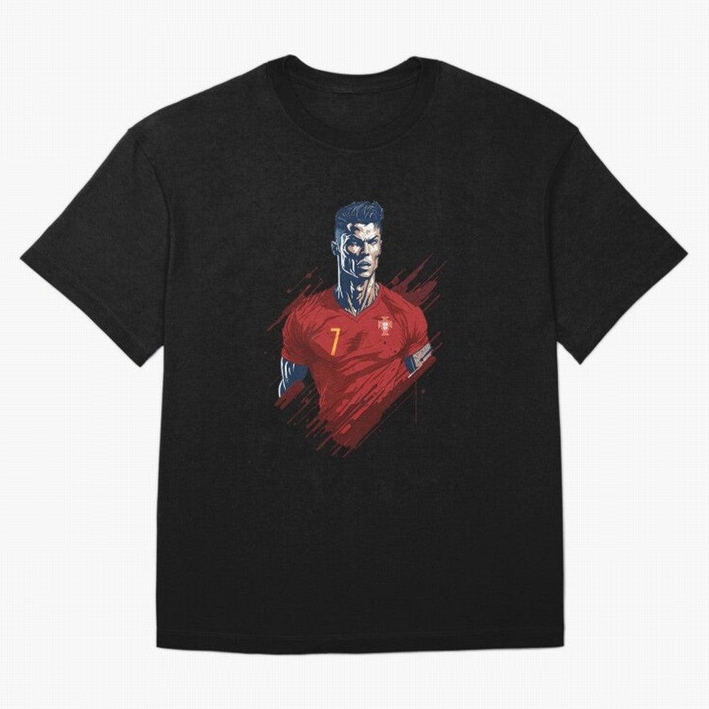 Cristiano Ronaldo splash art Oversized T-Shirt Celebrate Football Heritage in FIFA World Cup 2026 USA Canada Mexico for Fans of Messi, Neymar and Mbappe and Argentina, Bringing Soccer Culture, Superstar Moments, National Team Dreams and Competitive