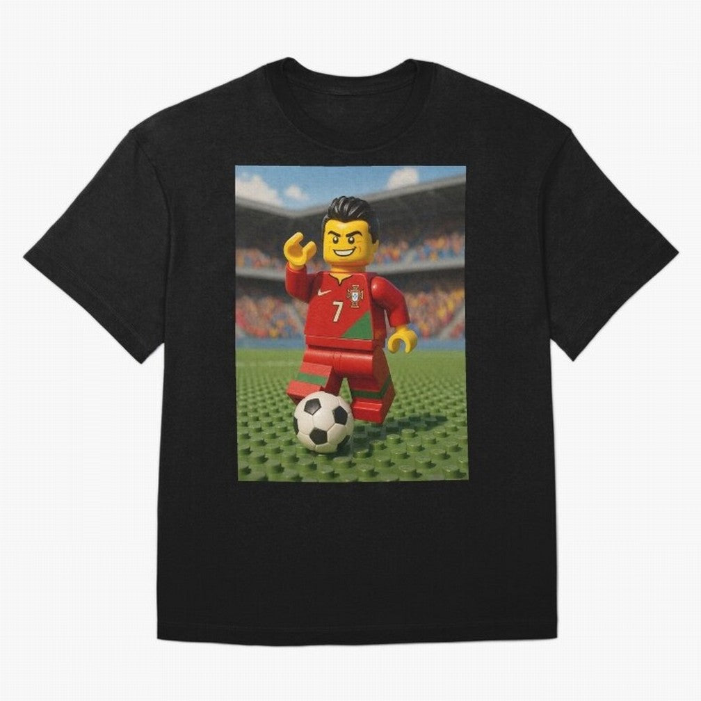 Block CR7 Oversized T-Shirt Embrace Match Day Hype around FIFA World Cup 2026, Messi, CR7 and Mbappe, Brazil, Portugal and Argentina, Football Festival Excitement, Trophy Ambitions, Country Rivalries and Star Player Buzz; Perfect for Fans,