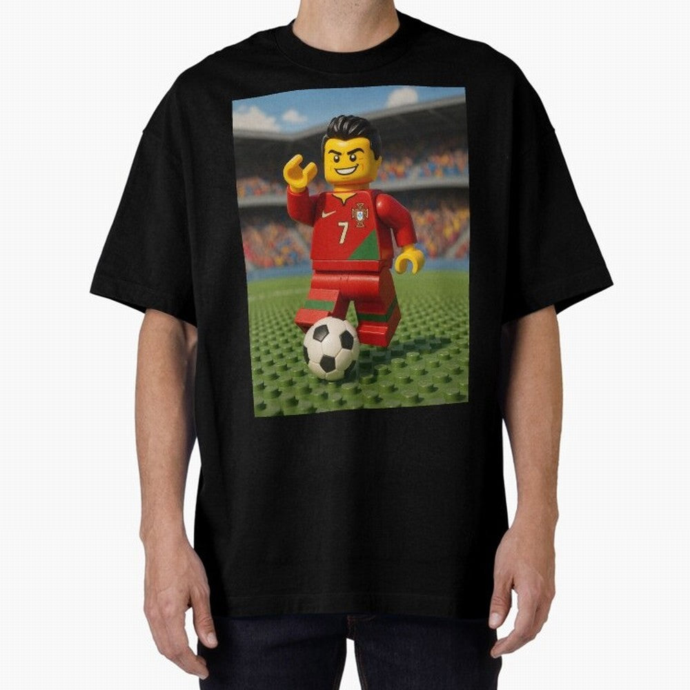 Block CR7 Oversized T-Shirt Embrace Match Day Hype around FIFA World Cup 2026, Messi, CR7 and Mbappe, Brazil, Portugal and Argentina, Football Festival Excitement, Trophy Ambitions, Country Rivalries and Star Player Buzz; Perfect for Fans,