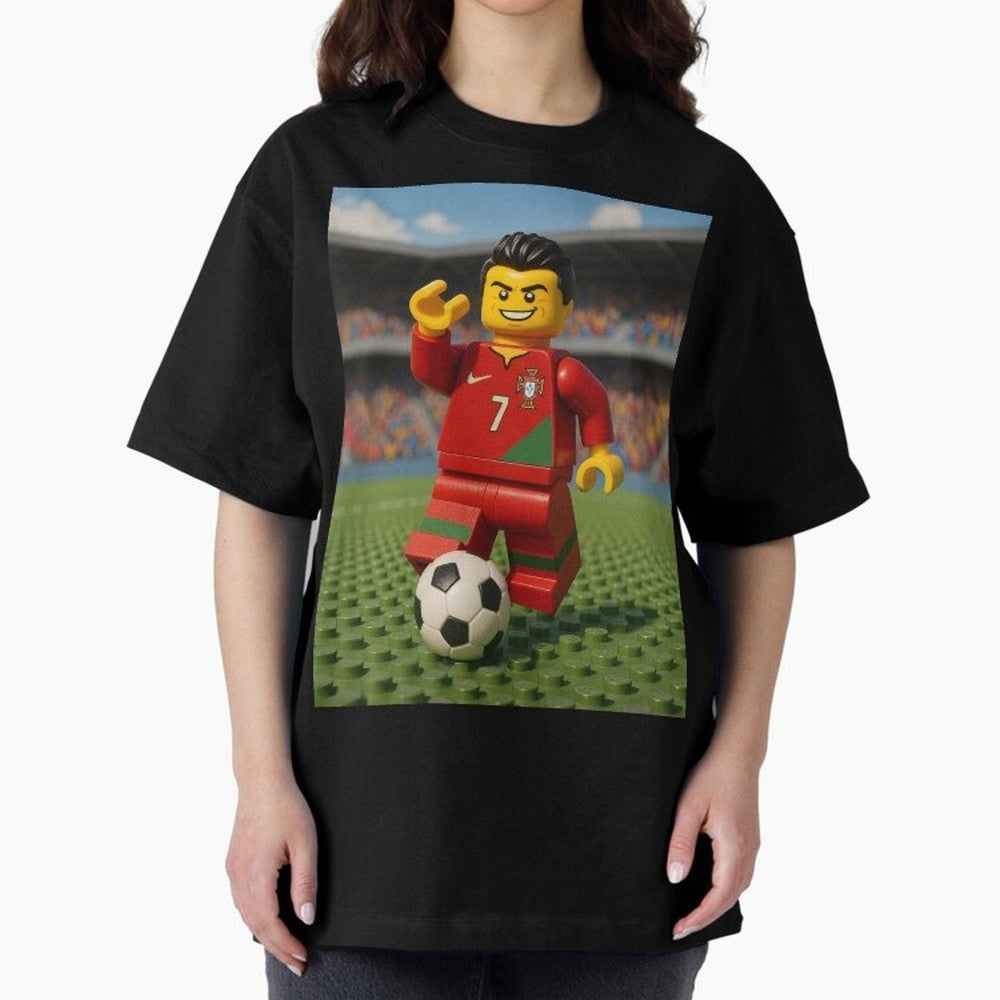 Block CR7 Oversized T-Shirt Embrace Match Day Hype around FIFA World Cup 2026, Messi, CR7 and Mbappe, Brazil, Portugal and Argentina, Football Festival Excitement, Trophy Ambitions, Country Rivalries and Star Player Buzz; Perfect for Fans,