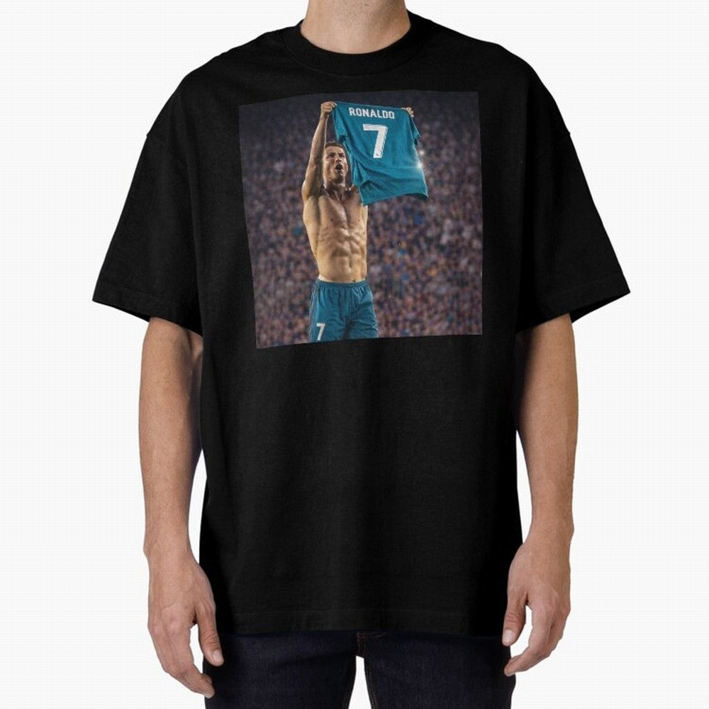 Ronaldo Holding Number Seven Shirt Oversized T-Shirt Get Ready for FIFA World Cup 2026 for Fans of CR7 and Messi and Argentina and Brazil, Bringing Football History, Final Match Energy, Crowd Noise and Once in a Lifetime Moments; Created for Match