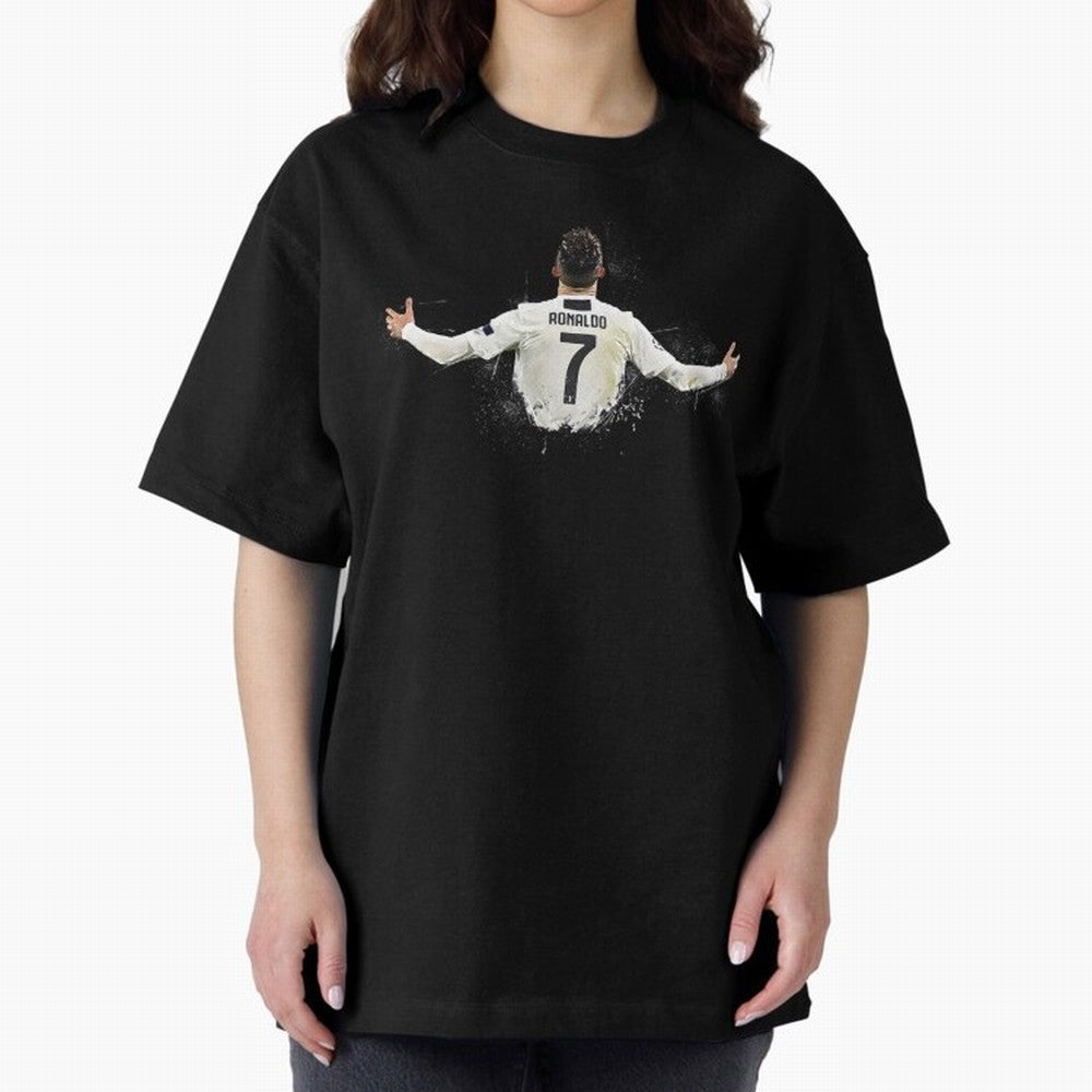 Cristiano Ronaldo Juventus Abstract Paintings Oversized T-Shirt Make Game Day About FIFA World Cup 2026 USA Canada Mexico for Fans of CR7 and Messi and Argentina, France and Brazil, Bringing Stadium Memories, Football Loyalty, International Chants