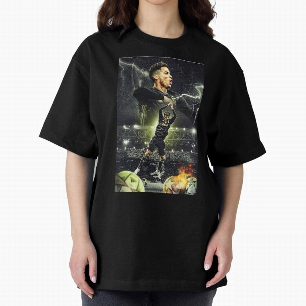 Ronaldo Illustration iPhone Case Oversized T-Shirt Bring Match Day Fire to FIFA World Cup 2026 USA Canada Mexico for Fans of CR7 and England, France and Netherlands, Bringing Football Passion, Legendary Performances, Festival Vibes and Supporter