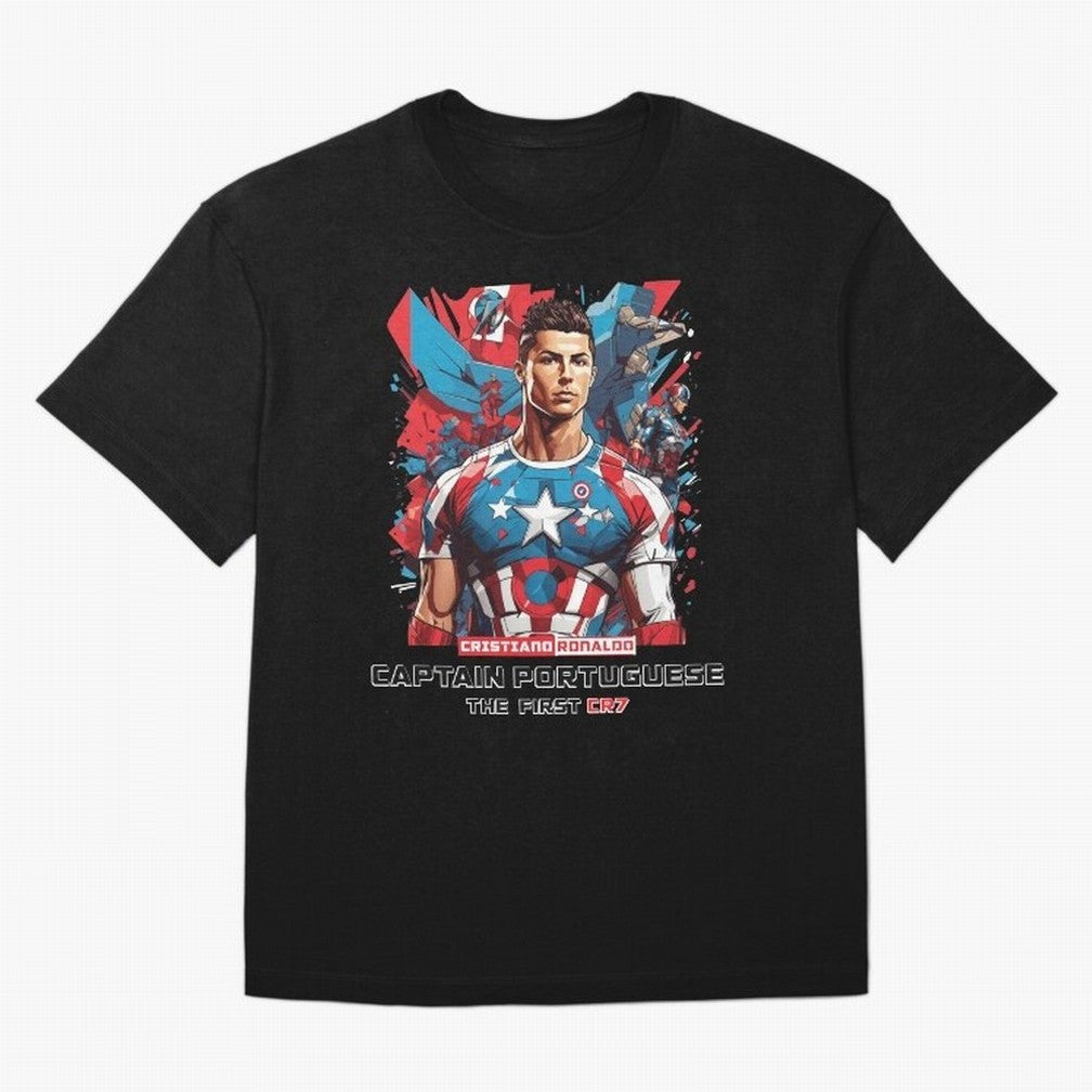Cristiano Ronaldo Captain Portuguese Oversized T-Shirt Treasure FIFA World Cup 2026 USA Canada Mexico Spirit, Featuring France and Portugal, CR7, Stadium Chants, National Pride, Trophy Dreams and Unforgettable Football Memories; Perfect for Fans,