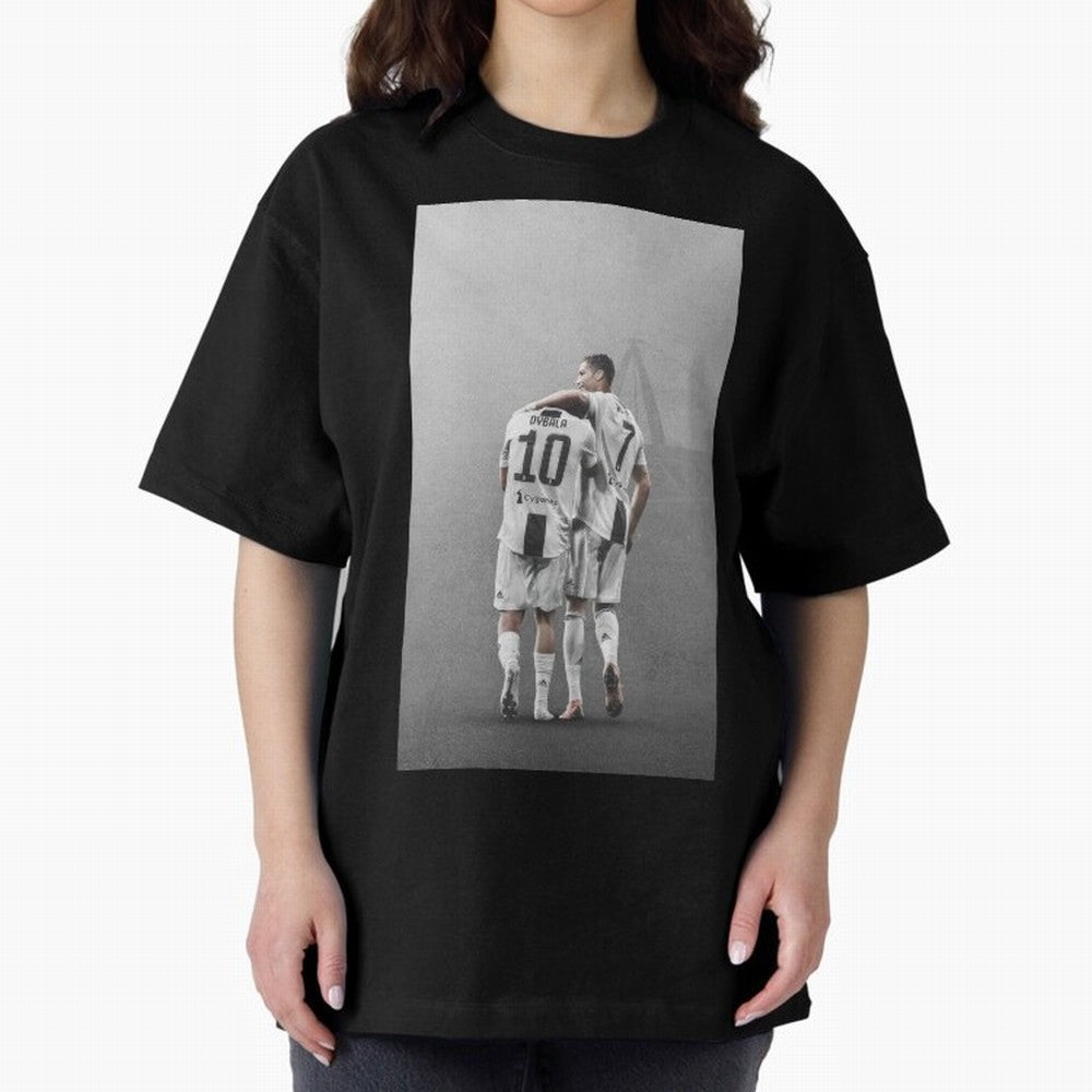 ronaldo with paulo dybala Oversized T-Shirt Treasure Match Day Hype around FIFA World Cup 2026, CR7, Spain, Classic Soccer Heritage, Championship Pressure, Fan Loyalty and International Pride; Made for Die Hard Supporters, Soccer Lovers, Game Day