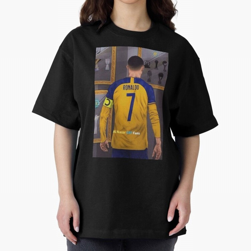 Al Nassr -Cristiano Ronaldo CR7 2023 Oversized T-Shirt Honor Global Football Passion for FIFA World Cup 2026 Group Stage, Celebrating Neymar, Haaland and Cristiano Ronaldo, Portugal, Global Supporter Spirit, Legendary Goals, National Colors and