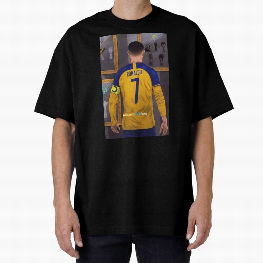 Al Nassr -Cristiano Ronaldo CR7 2023 Oversized T-Shirt Honor Global Football Passion for FIFA World Cup 2026 Group Stage, Celebrating Neymar, Haaland and Cristiano Ronaldo, Portugal, Global Supporter Spirit, Legendary Goals, National Colors and