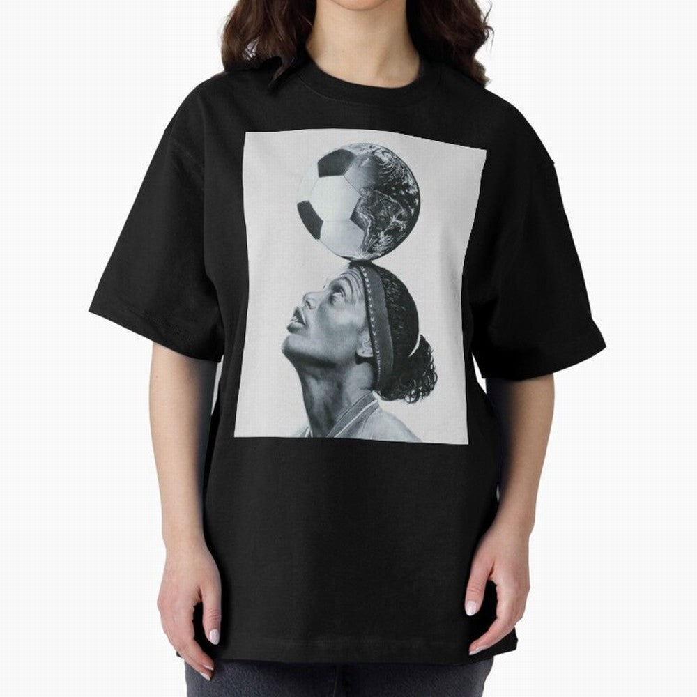 Art Ronaldinho Illustration Oversized T-Shirt Carry National Pride through FIFA World Cup 2026 Group Stage Spirit, Capturing Brazil, Messi, Neymar and Mbappe, Fan Favorite Moments, National Team Passion, Big Match Drama and Soccer History; Ideal