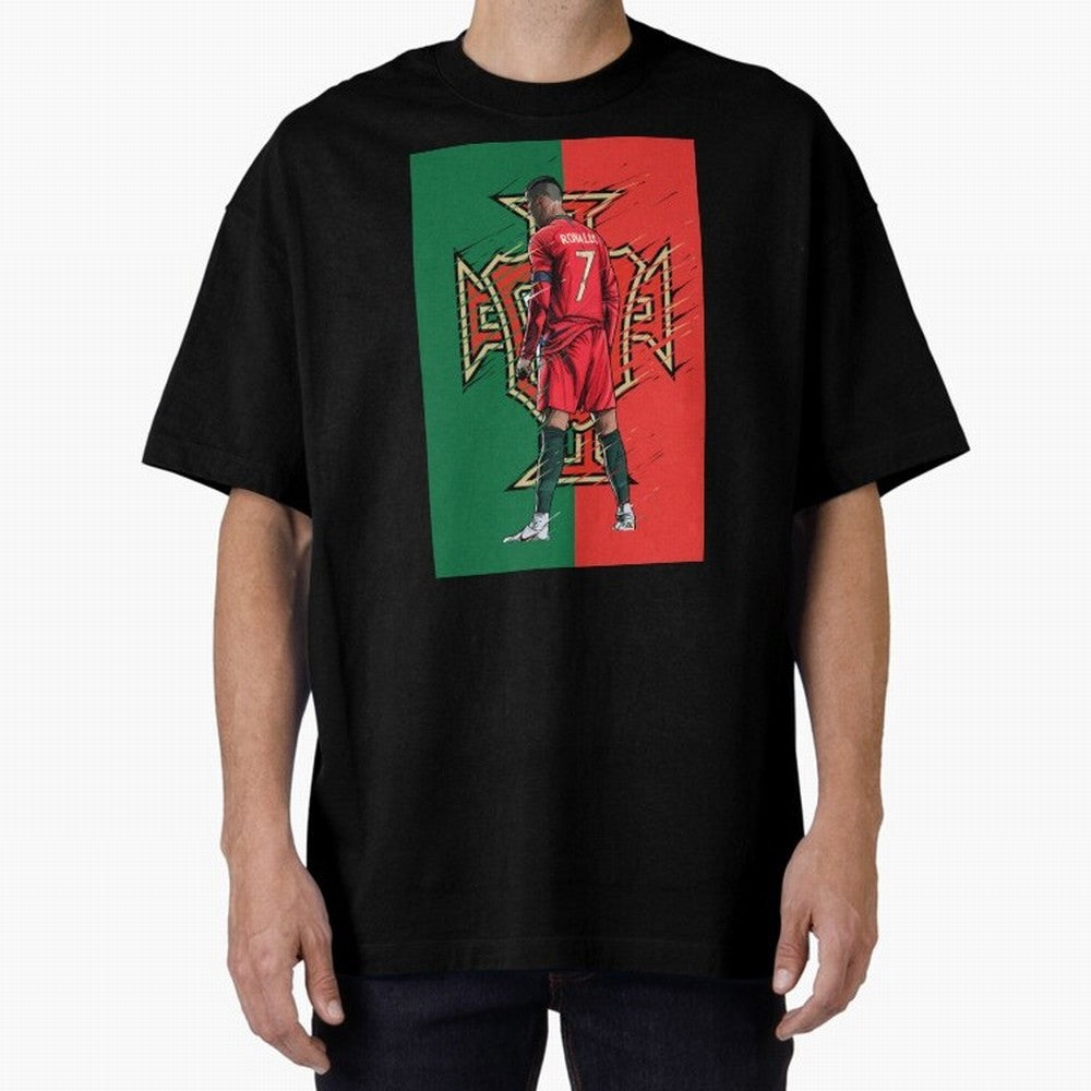 CR7 Portugal Oversized T-Shirt Show Love for Legendary Goals in FIFA World Cup 2026 USA Canada Mexico for Fans of Cristiano Ronaldo and Argentina, France and Brazil, Bringing Retro Football Energy, Iconic Rivalries, Trophy Chase Drama and Stadium