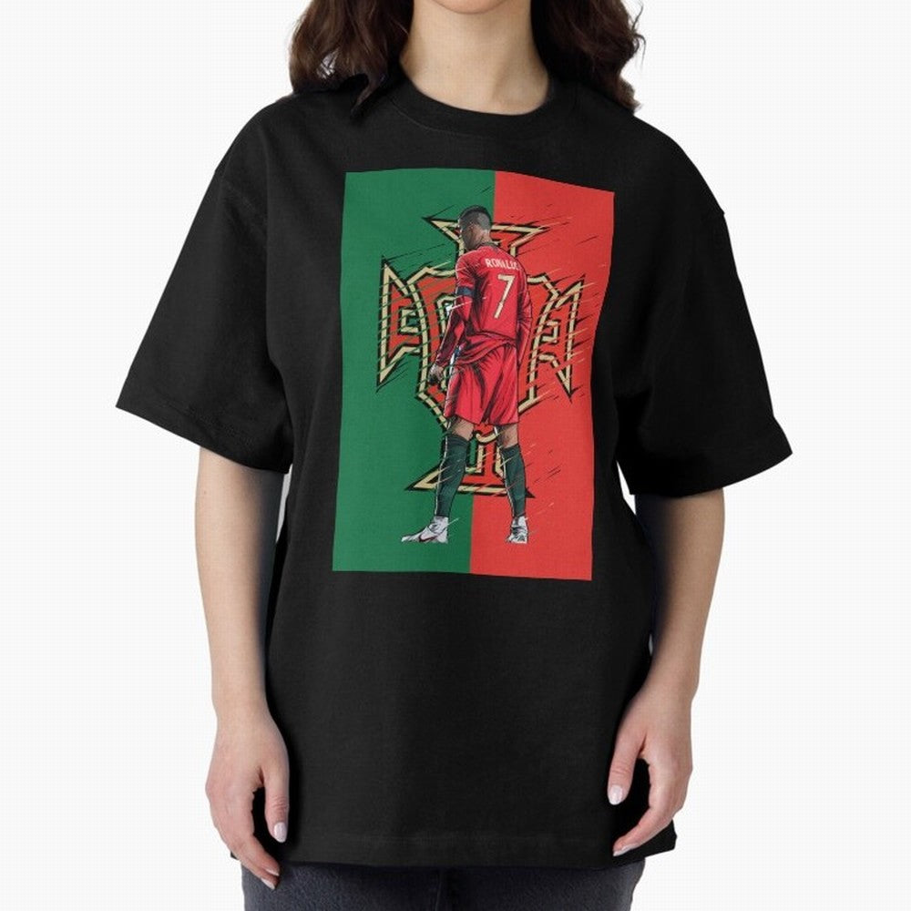 CR7 Portugal Oversized T-Shirt Show Love for Legendary Goals in FIFA World Cup 2026 USA Canada Mexico for Fans of Cristiano Ronaldo and Argentina, France and Brazil, Bringing Retro Football Energy, Iconic Rivalries, Trophy Chase Drama and Stadium