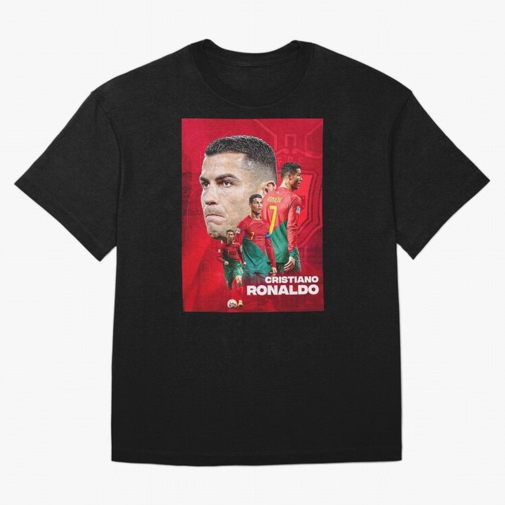 CRISTIANO RONALDO WORLD CUP 2022 Oversized T-Shirt Celebrate the Road through FIFA World Cup 2026 Filled with Messi, France and Portugal Energy, Football Festival Excitement, Trophy Ambitions, Country Rivalries and Star Player Buzz; Ideal for