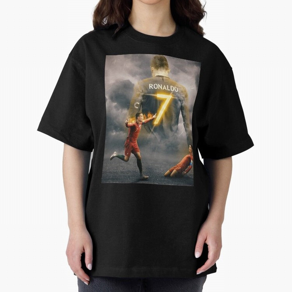 Art CR7 Wallpaper Oversized T-Shirt Feel the FIFA World Cup 2026 USA Canada Mexico Journey through Cristiano Ronaldo, Haaland and CR7 Highlights, France and Portugal Pride, Soccer Culture, Superstar Moments, National Team Dreams and Competitive