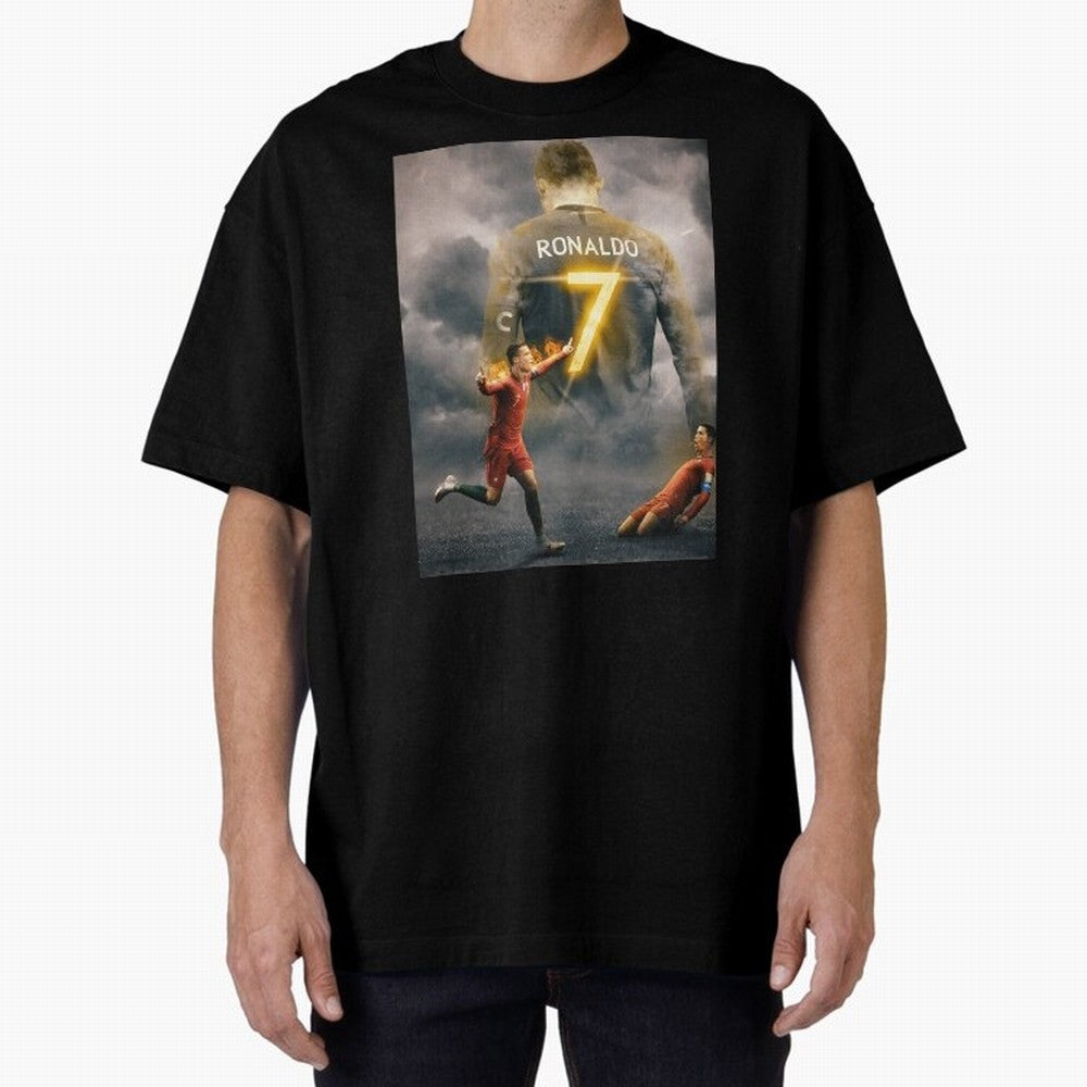 Art CR7 Wallpaper Oversized T-Shirt Feel the FIFA World Cup 2026 USA Canada Mexico Journey through Cristiano Ronaldo, Haaland and CR7 Highlights, France and Portugal Pride, Soccer Culture, Superstar Moments, National Team Dreams and Competitive