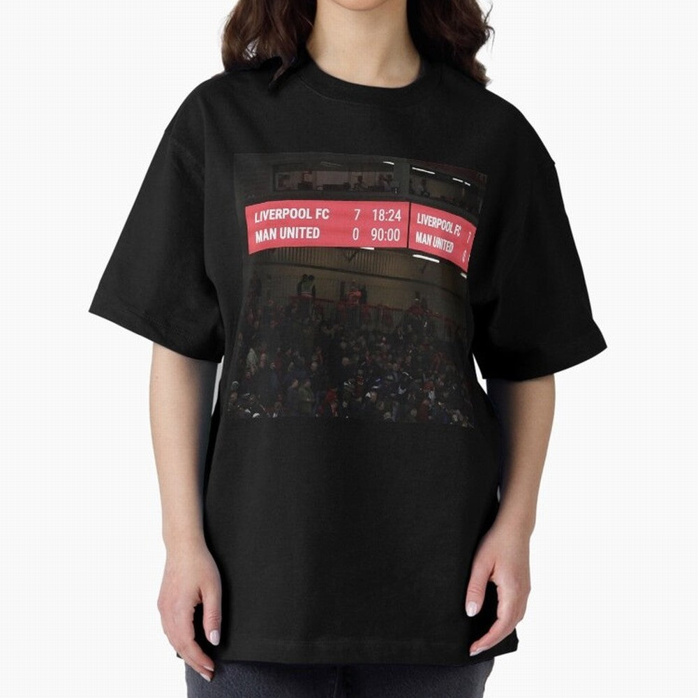 Liverpool 7 - 0 Manchester United Oversized T-Shirt Make Game Day About Global Football Passion for FIFA World Cup 2026, Inspired by Mbappe and Neymar, Germany, Sports Nostalgia, International Competition, Famous Players and Unforgettable