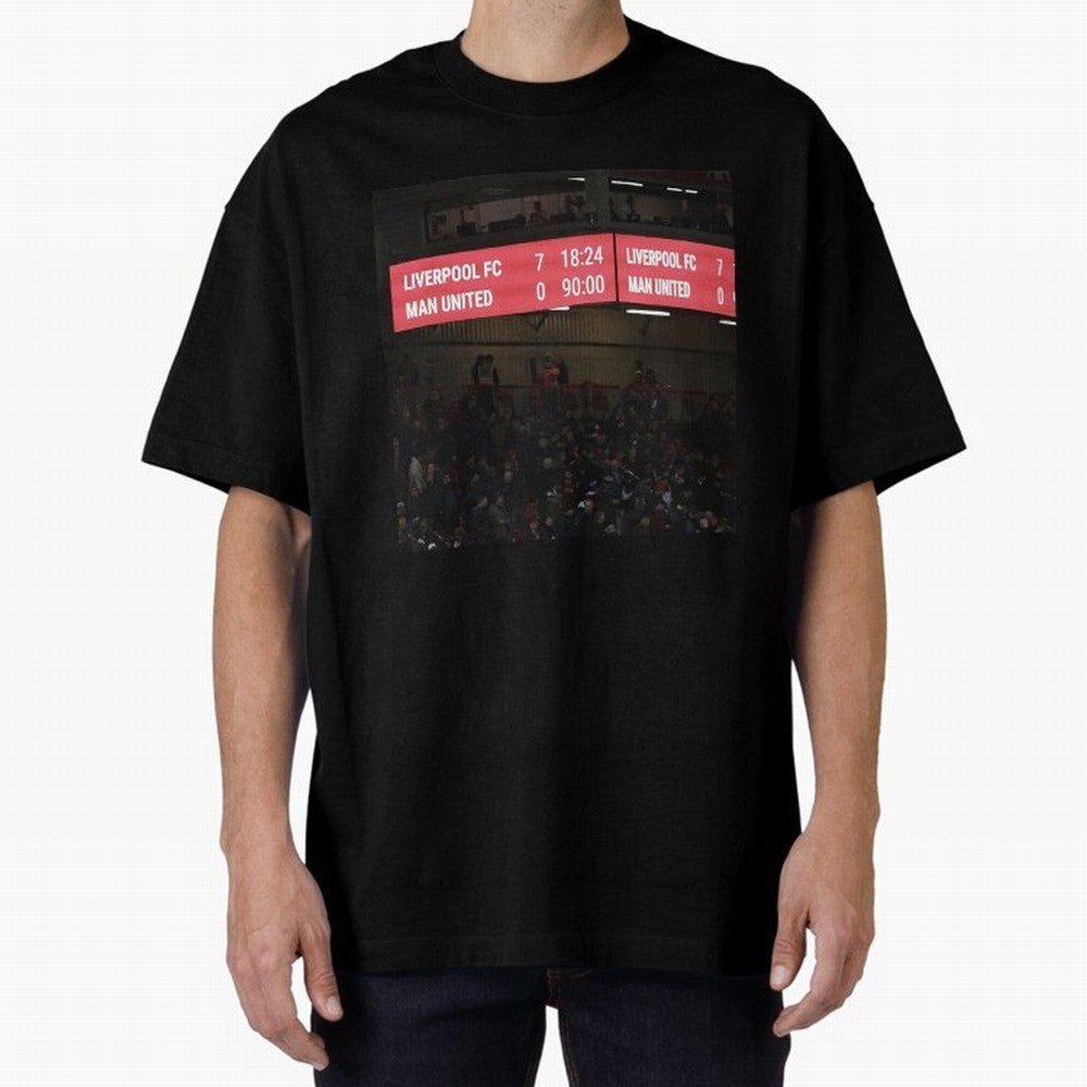 Liverpool 7 - 0 Manchester United Oversized T-Shirt Make Game Day About Global Football Passion for FIFA World Cup 2026, Inspired by Mbappe and Neymar, Germany, Sports Nostalgia, International Competition, Famous Players and Unforgettable