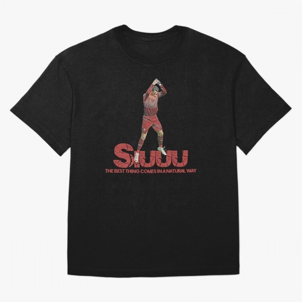 Cr7 Ronaldo Siuuu Oversized T-Shirt Remember Match Day Hype around FIFA World Cup 2026 Group Stage, Mbappe, Brazil, Vintage Soccer Flavor, Modern Football Stars, National Flags and Final Night Emotion; Ideal for Football Dads, Football Moms,