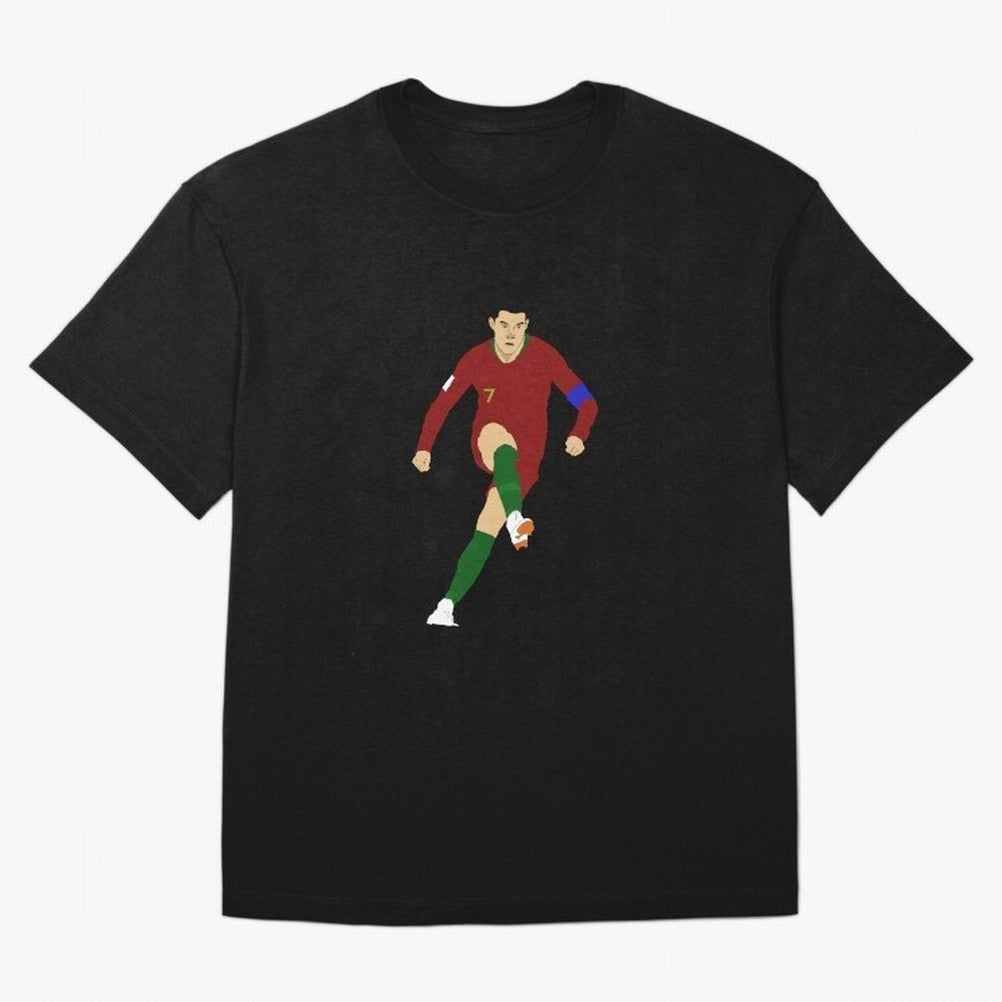 Cristian Ronaldo Design - Portugal - Real Madrid - Illustration - Cartoon - T-Shirt - Shirt - Sticker - Phone Case - CR7 Oversized T-Shirt Honor FIFA World Cup 2026 for Fans of Mbappe and France, Bringing Stadium Chants, National Pride, Trophy