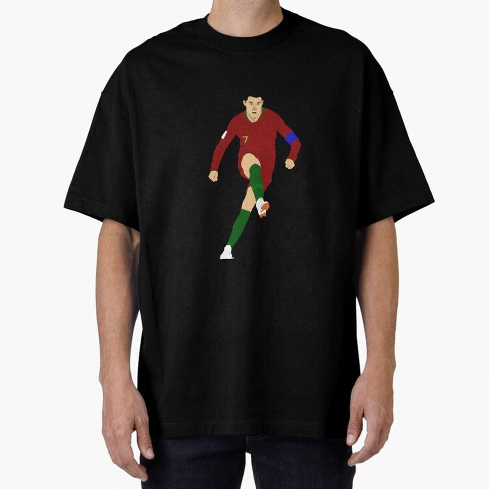 Cristian Ronaldo Design - Portugal - Real Madrid - Illustration - Cartoon - T-Shirt - Shirt - Sticker - Phone Case - CR7 Oversized T-Shirt Honor FIFA World Cup 2026 for Fans of Mbappe and France, Bringing Stadium Chants, National Pride, Trophy