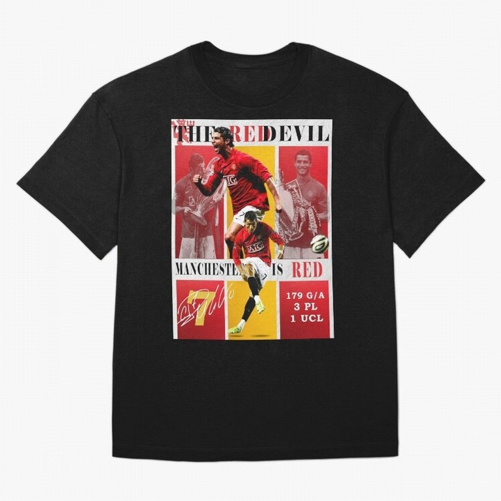 Cristiano Ronaldo 2008 Manchester United Poster Oversized T-Shirt Show Your Stadium Side during FIFA World Cup 2026 USA Canada Mexico Connected to CR7 and Messi, Germany Energy, Retro Football Energy, Iconic Rivalries, Trophy Chase Drama and