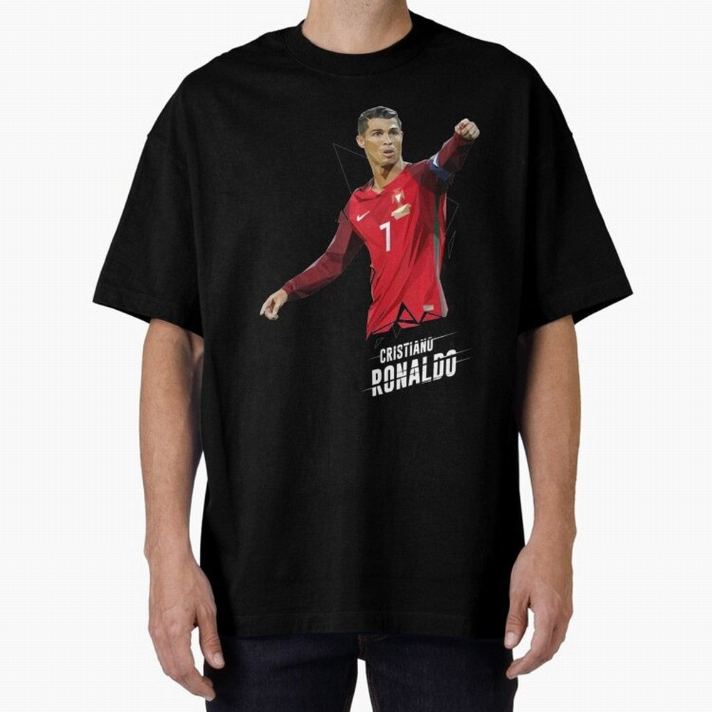 Ronaldo Cristiano Ronaldo Lowpoly Art Oversized T-Shirt Fuel the Hype around Global Football Passion for FIFA World Cup 2026, Made for Messi and Cristiano Ronaldo, England and Germany, Fan Favorite Moments, National Team Passion, Big Match Drama